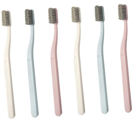 OHPHCALL Cepillos de Dientes Paquete de 6 Unidades Cerdas Duras de Nylon para Adultos para Limpieza Dental Eficaz Diseño Ligero y Elegante