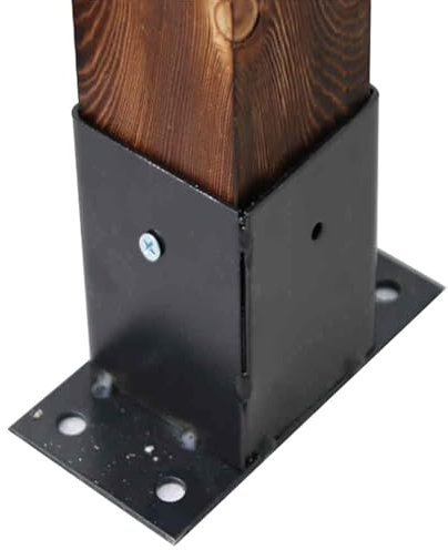 1PCS Heavy Duty Steel Fence Post Support Base Bracket, Bolt Down Square Stand, Outdoor Pavilion Deck Railing Wood Post Holder(12x5cm)