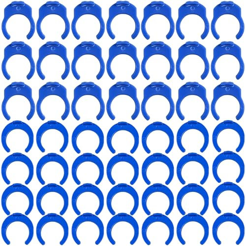 RecDec Confezione da 100 clip di bloccaggio di ricambio blu tipo C da 1/4 e 3/8, clip per collegare raccordi per purificatore d'acqua, connettore per tubo RO ad osmosi inversa sistema di filtraggio