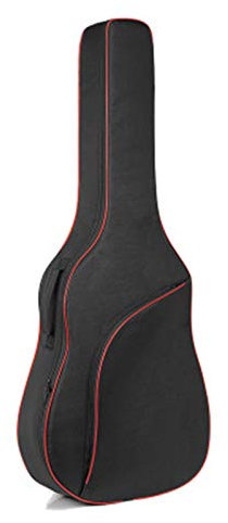 LVUNZJCA Gitarrentasche Gitarrenbeutel-Stoff-Farbbeutel-weiche Tasche Baumwolle gepolsterte Rucksack für Gitarrenliebhaber(rot,38inch)