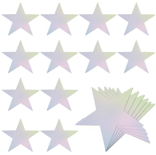GORGECRAFT 60 Stück Glitzerstern Ausschnitte Papieraufkleber 15cm Doppelt Bedruckt Konfetti Karton Fünf Sterne Dekoration Für Weihnachten Basteln Pinnwand Klassenzimmer Wand Party Filmabend Zubehör