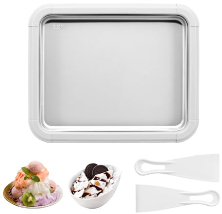 Horuili® molde para helados DIY, máquina para hacer rollos de helado, rollo de helado instantáneo con 2 espátulas, batidora de acero inoxidable