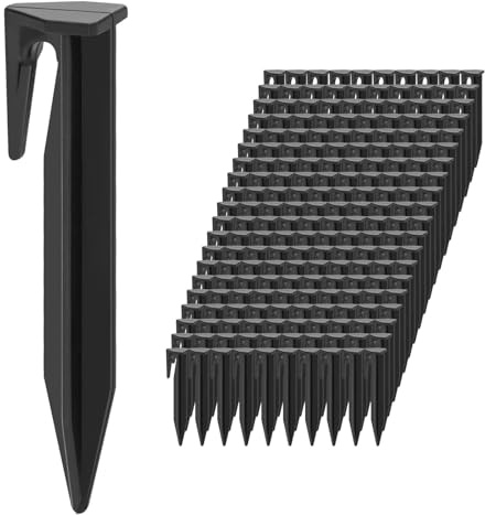 Zofory 200 Pièces Piquet Fil Robot Tondeuse, Piquets De Fixation Pour Câbles Périphériques, Crochets de Terre en Plastique, Câble de Délimitation, Crochet pour Robot Tondeuse
