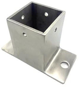 Bolt Down Square Bracket for Pergola Posts,Post Anchors with Screws ，Stainless Steel Flange Anchor Bases，for Pavilion Corridors Gardens(60 * 60 * 80(H) mm)