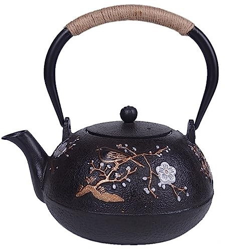 Cuisine Et Maison Théière 1200ML/1.2L Théière Japonaise En Fonte Bouilloire Peinte À La Main Théière Créative Comme Décoration De Maison Ou De Cuisine