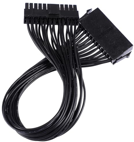 Didiseaon Câble D'extension d'alimentation ATX 24 Broches Mâle-Femelle Pc, Câble 18awg 30 Cm Compatible Carte Mère Informatique, Usage Interne pour Bricolage Et Réparation