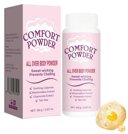 Körperpuder für Frauen, Comfort Deo Puder gegen Schwitzen, Körper -Deodorant zur Bekämpfung Innenseiten Oberschenkel Scheuern, Intimbereich und Ganzen Körper (1)