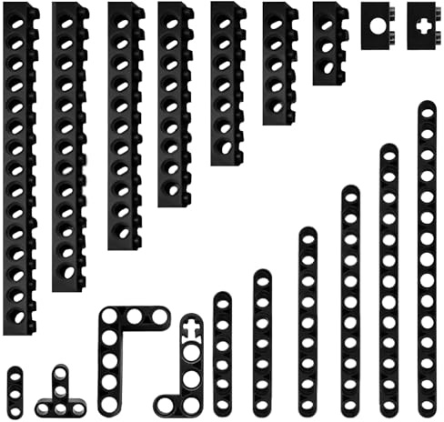 KOUHA Juego de 133 Piezas de Componentes Técnicos Bloques de Construcción Ladrillos Bloques de Construcción Viga en L en Forma de T Compatible con Las Principales Marcas para Partir de 6 Años Negro