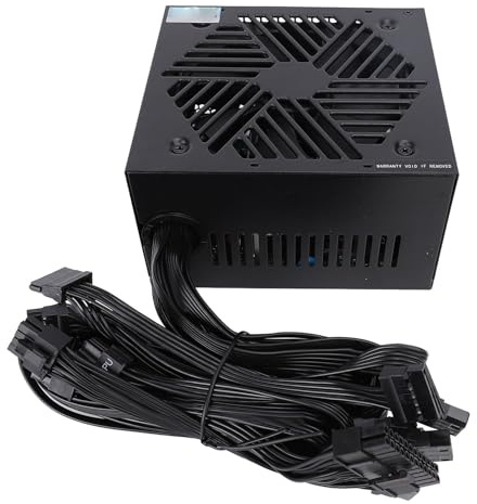 Oreilet Fuente Alimentación ATX, 600W 80+ Gold Fuente Alimentación para Computadora ATX PSU con Ventilador 120 Mm con Control Térmico Automático, para PC Juegos y Tarjetas Gráficas