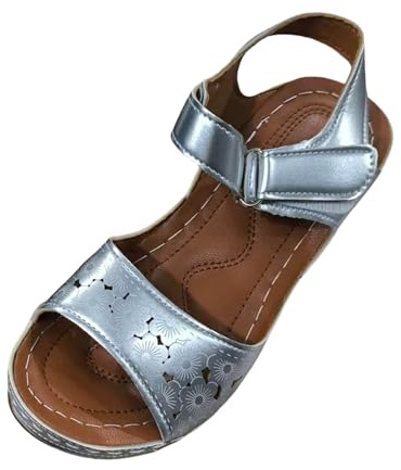 Cocila Sandalias Mujer Vestir Tacon Ancho De Cuña Gruesa Con Y Punta Redonda Británica En Forma T (Silver, 37) Tacones Dorados Zapatos Elegantes Rojas Alpargatas Novia Fiesta Rosa Fucsia Beige