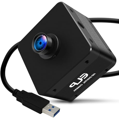 IFWATER 4K USB 3.0 Kamera, 2160p @ 60fps Hochgeschwindigkeits-Webcam mit HFOV 90° ohne Verzerrungslinse, Typ-C industrielle Sicherheits-Lightburn-Kamera, UVC-Computerkomferenz, Golfschwungkamera für
