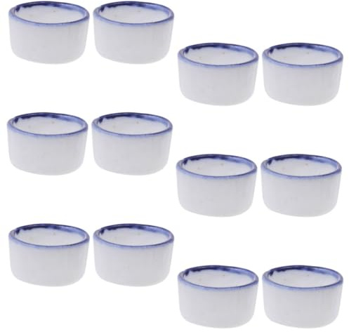 Happyyami 12pcs Mini Coupelles en Céramique pour Arachnides et Mygales, Bol d'eau Pratique et Gain de Place pour Terrarium Bleu, Accessoire Essentiel pour Reptiles