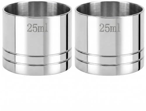 2 Pack Stainless Steel Silver Thimble Spirit Shot Measure 25ml/25ml, Shot Measure, Spirit Measure, Spirit Measures 25ml 50ml, Cocktail Stations & Bartenders