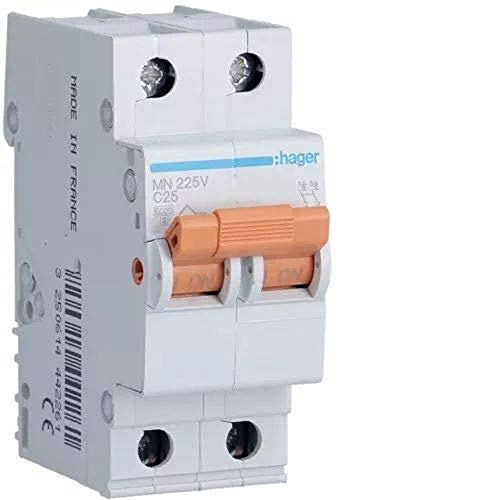 HAGER (AUT.+REST) - Hager serie mn - Interruptor automático mn bipolar 25a curva-c