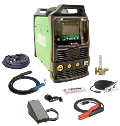 Everlast THUNDER 215 200A MIG TIG Stick Welder, Multi-Process 110V/220V, Dual Voltage, Professional Welding Machine for MIG, TIG, Stick Applications