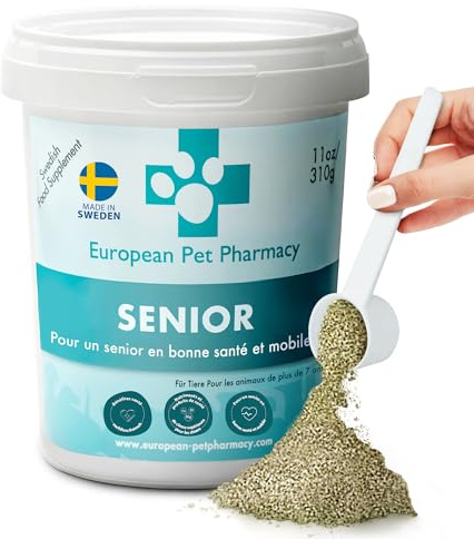 European Pet Pharmacy Senior Condroprotector Perros y Gatos Adultos, 310g, Polvo – MSM Glucosamina Condroitina Perros con Dolor Articular – Reparación y Cuidado Articulaciones Perro 7+ Años