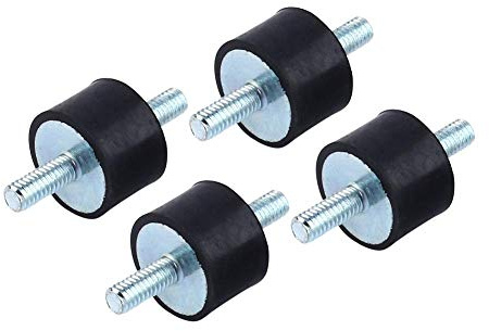 Keenso Gummipuffer M4, 4 Stück 15 x 10 Schwingungsdämpfer Anti Vibration Vibrationsdämpfer Halterungen Isolator M4 Luftkompressor Pumpe Stoßdämpfer mit Schrauben (M4 15 * 10)