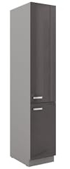 Kuechen-preisbombe Küchen Hochschrank 40cm Hochglanz Grau Küchenzeile Küchenblock Küche Grey Bianca