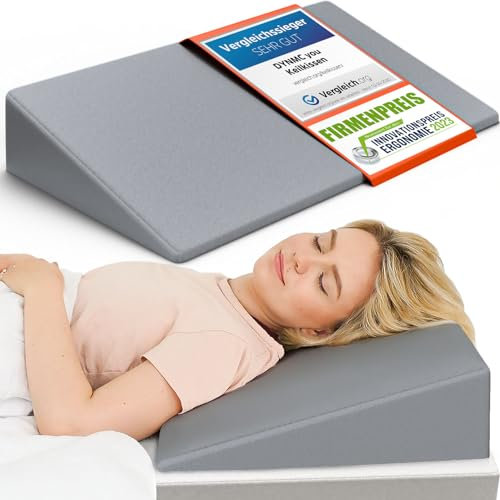 DYNMC you Almohada en cuña para Cama y sofá – Cojín ergonómico para Apoyo de Dormir y Espalda – Cuña de Cama de 80 cm para cabecero, piernas o Asientos (Gris, 90cm)