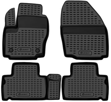 Element 3D Gummimatten Set passend für Ford S-MAX | 2006-2024 | 25cm zwischen Mattensteckern | 100% passgenaue Auto Fußmatten, robuste Universal Fußmatte Auto, Gummimatten Auto, Auto Fussmatten Gummi