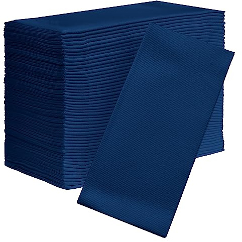AMERICAN HOMESTEAD Paper Napkins - Navy Blue Disposable Linen-Like Dinner Napkins - Restaurant-Quality Table Serviettes for Weddings, Parties, and Events - 15.75 x 15.75 - 50 Count