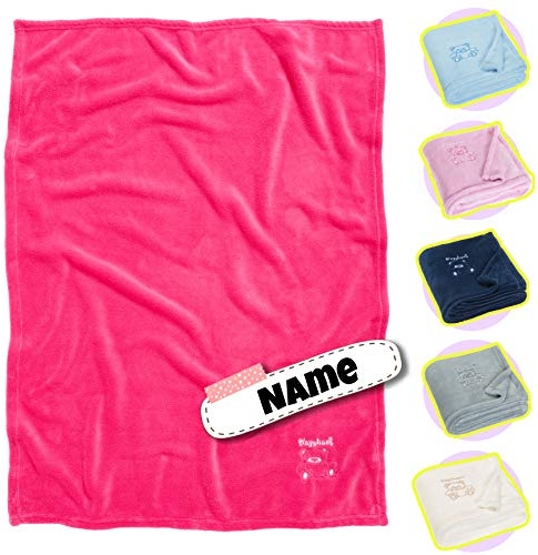 Stickling Babydecke Bestickt mit Namen | personalisiert | kuschelig weich | 6 Varianten (Pink)