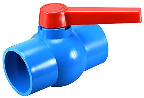 sourcing map Ball Valve, 75mm ID PVC Socket End Shut Off Valve for Aquarium Setup, Sump Pump, Pool, Garden Sprinkler Blue Red