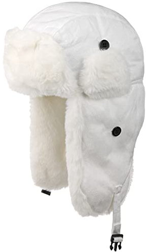 Seeberger Finola Fliegermütze Pilotenmütze Wintermütze Lapeer Damen - mit Ohrenklappen, Futter Herbst-Winter Winter - S (54-55 cm) weiß