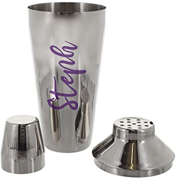 Personalised Margarita Cocktail Shaker Gift Set with Glass & Recipe | Reusable Straw | at Home Bar (Shaker Only)