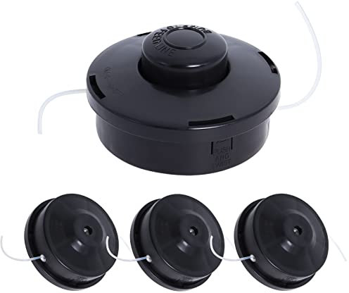 Poweka Universal Strimmer Head, 4 Pack Petrol Strimmer Replacement Head Dual 2 Line Petrol Strimmer Trimmer Brushcutter Bump Feed Spool Head, M10 x 1.25 LHF