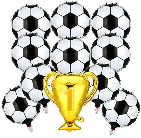 Kesote Luftballons Fussball Ballons Fußball kinder 11 PCS Folienballon Deko Kindergeburtstag Helium Luftballon Geburtstag Geschenk Mitgebsel