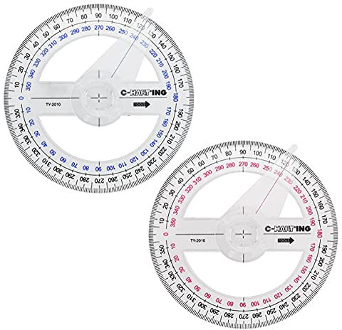 MaoNativey Transportador Circular, 2 Piezas Transportador de Ángulos 360° Medida Diámetro Transportador Oficinas Escuelas