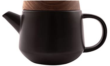 Point-Virgule Teekanne mit Siebeinsatz aus Edelstahl für pures Aroma, schwarz, 600ml