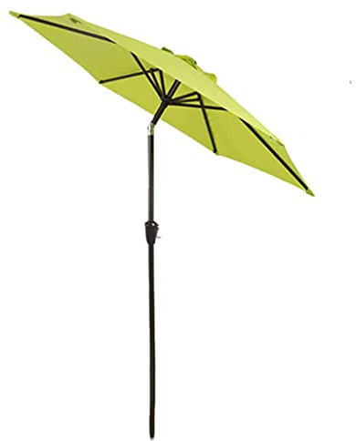 Ombrellone inclinabile, ombrellone da spiaggia con palo in alluminio da 270 cm con protezione solare a manovella, ombrellone da esterno per giardino e piscina