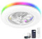 CHANFOK Neo Ceiling Fan with Light- 22 in Smart Low Profile Ceiling Fans with Alexa/Google Assistant/App Control 6 Speed Color Changing Ceiling Fan LED-RGB Back Ambient Light
