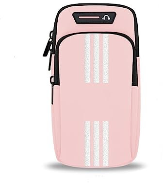 Bolsa para Brazos,Brazalete Movil Correr Deportivo, Móvil Bolsa para–Brazos Fundas Impermeable con Orificio Auriculares, Brazalete Porta Movil Running para Deporte,Aire Libre,Fitness. (Rosa)