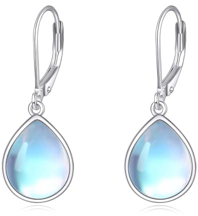 Mondstein Ohrringe Ohrhänger für Damen Mondstein Ohrringe Hängend Silber 925 Tropfen ohrringe Schmuck Geschenke für Damen Mädchen