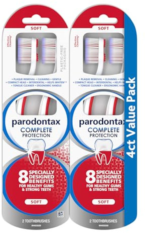 Parodontax Complete Protection Soft Toothbrush for Healthy Gums and Strong Teeth - 2 x 2 Pack