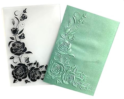 arriettycraft 3D-Rosen-Eck-Prägeschablonen aus Kunststoff für Kartenherstellung oder Journaling, Blumenecke, Blumen, Prägeschablone für Geschenkanhänger, Papierbasteln, Heimdekoration