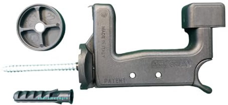 SUPER TOP GRILLO 4 PZ VITE 70 MM NERO | Fermo Imposta Automatico Brevettato EsinPlast | Regolabile 44-60mm | Per Persiane e Scuri | Compatibile Alluminio Legno Ferro PVC