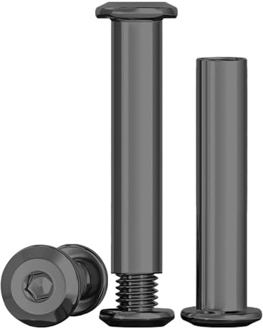 Drenky M8x40mm Conexión Mueble de Acero Inoxidable A2 V2A Para Muebles y Tableros de Madera Negro 10 Piezas (10 x Tornillos, 10 x Tuercas Cilíndricas)