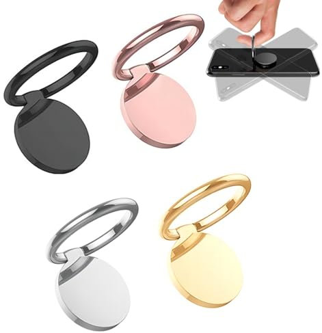 ZORTVUL 4 Stück Handy-Ringhalter, 360 Grad Drehbarer Handy Ring Halter, Handy Knopf Zum Festhalten, Universelle Smartphone Fingerhalterung, Stabiler Und Sicherer Halt Für Smartphone