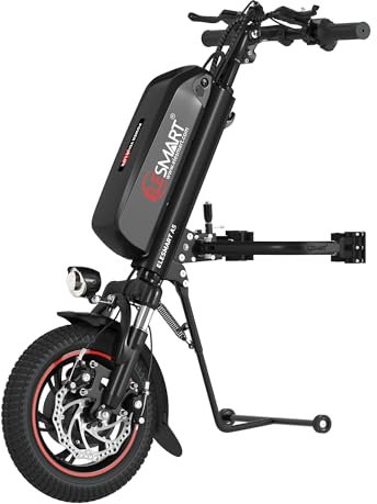 Electric Wheelchair Handcycle Conversion Kit, 36V, 12-Inch, with Lithium Battery and Display (36V 500W Black, 36V 16AH Battery)