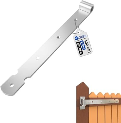 GeZu Impex® charnières de portail Galvanoplastie Lot de 2 400 mm penture bud lourde gond sur platine