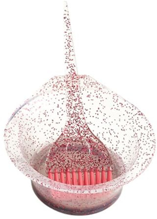 Hair Coloring Dyeing Kit Salon Hair Dye Brush Bowl Set Hairdressing Styling Accessories 2PCS Red