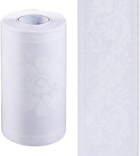 GORGECRAFT 10 m x 10 cm adhesivo de encaje para ventana, papel pintado floral blanco, borde autoadhesivo de PVC para ventana de cocina, lavandería, azulejos de vidrio, marco de espejo
