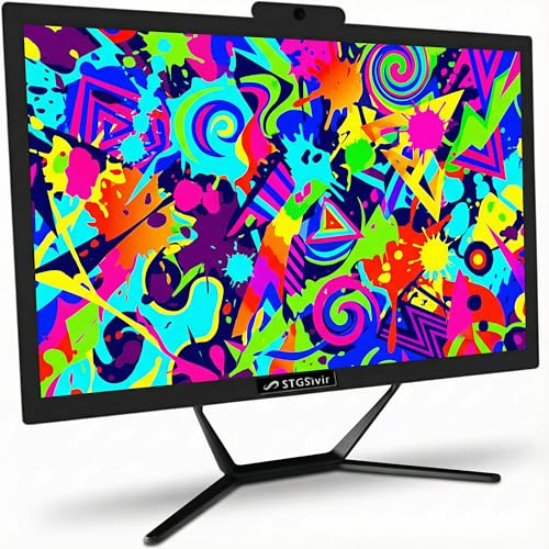 STGsivir All-in-one PC Desktop Computer, 21.5 FHD Display, Core i5 up to 3.6GHz, 16GB RAM, 512GB SSD, WiFi, Bluetooth 5.0, Windows11 Pro, Black, for Office & Entertainment