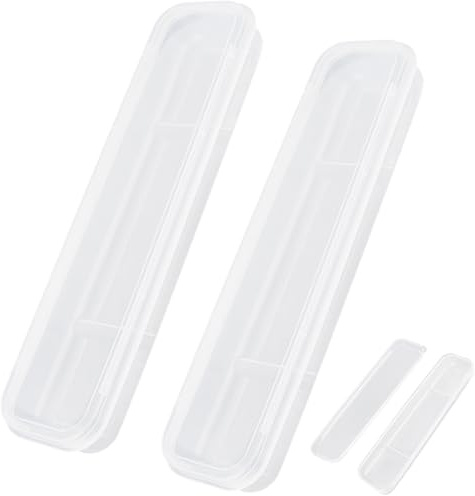 CRASPIRE 2 pz. Scatola Portaposate Portatile da Viaggio Custodia Portaposate in Plastica Trasparente Riutilizzabile Organizer per Posate Posate Campeggio Picnic Forchetta Cucchiaio Bacchette