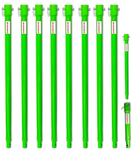 WERHE Förlängning för jordborr set 8x60 cm, 40 cm, 20 cm – 5400 mm – Robust stål för djupare borrning – Proffskvalitet