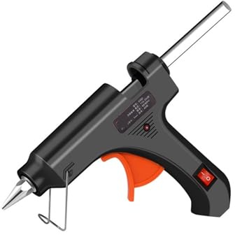 LMNCBVYA Mini pistolet à colle thermofusible 40 W avec 50 bâtons de colle – Chauffage rapide, design ergonomique pour les arts et l'artisanat, les réparations de maison (noir) (1 pièce, sans bâtons)